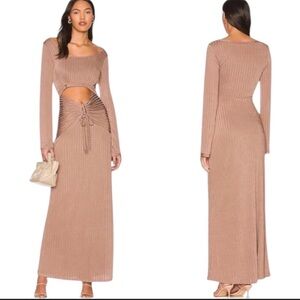 Free People One and Only Cut Out Ruched Maxi Dress Womens Size S Vacation Party